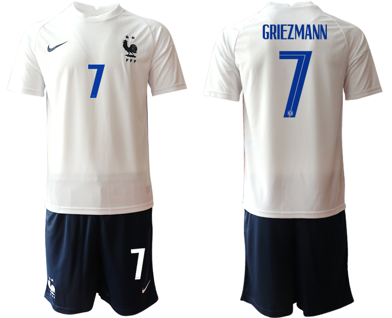 Men 2021 France away #7 soccer jerseys